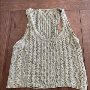 Free People Cable Knit Tank Top - Cream